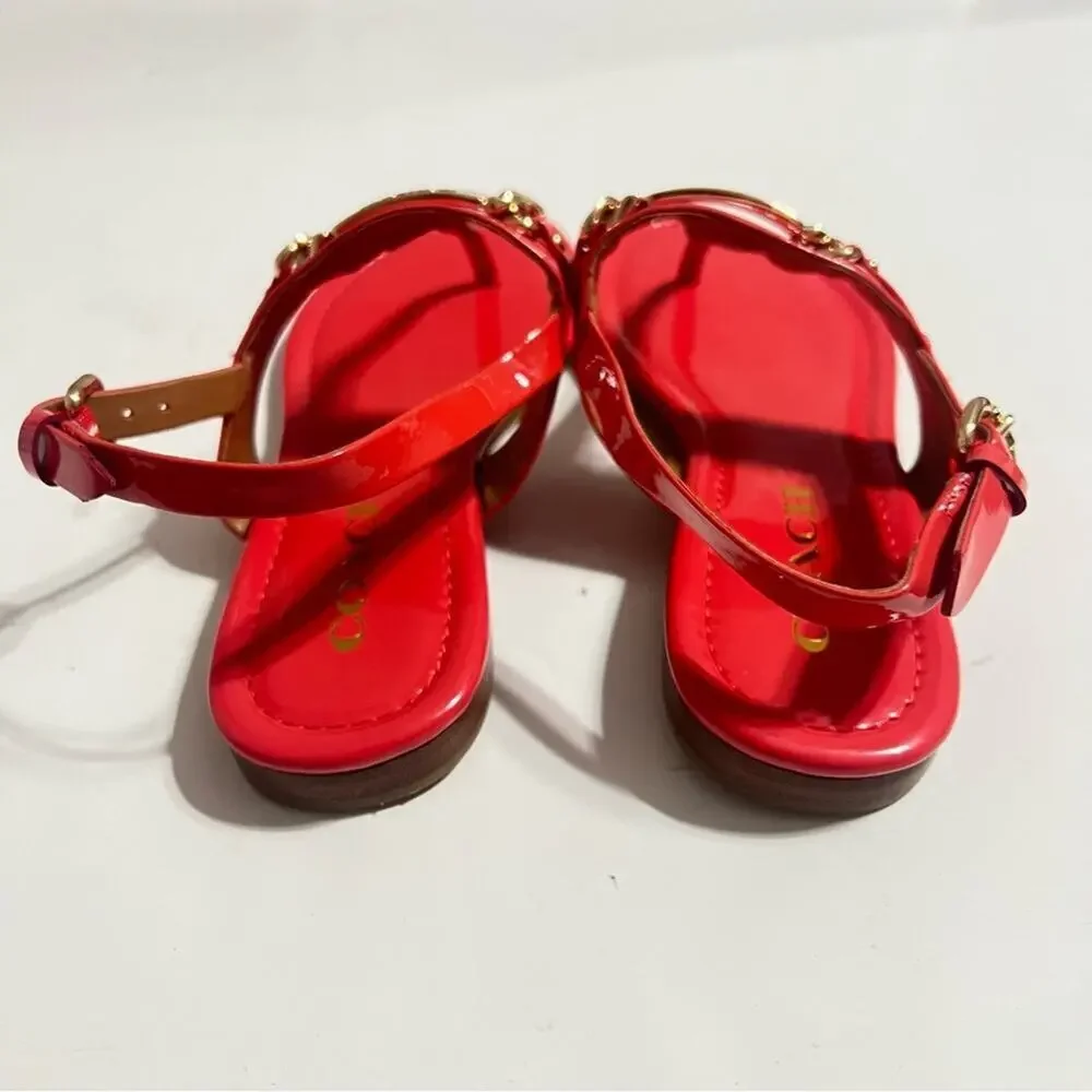 COACH CATERINE LOGO HARDWARE FLAT SANDALS